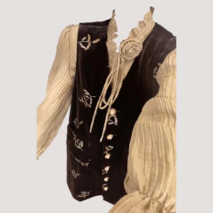 大码胖妹妹春季印花V领丝绒高级感背心马甲连衣裙韩版叠穿两件套