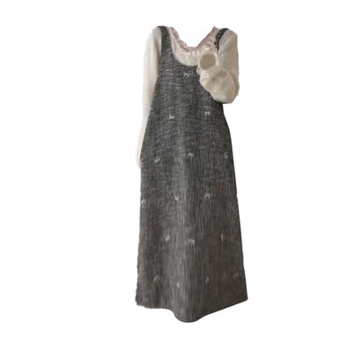 上衣背带连衣裙两件套春秋季女装