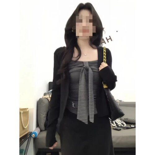 吊带背心时尚百搭长袖开衫两件套