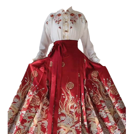 大码胖MM龙年汉服套装女春装敬酒服高级感新中式红色马面裙两件套