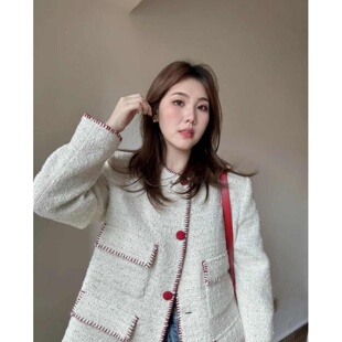 胖MM法式 开衫 名媛百搭小香风外套女春秋季 高级感宽松长袖 爆款 大码