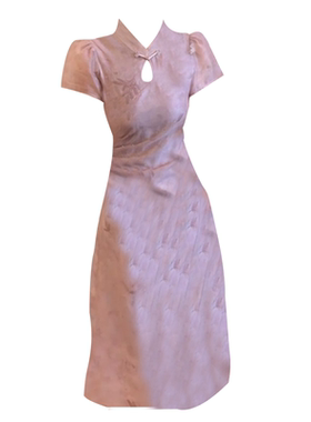 大码胖妹妹复古文艺镂空旗袍改良国风新中式碎花连衣裙女夏季新款