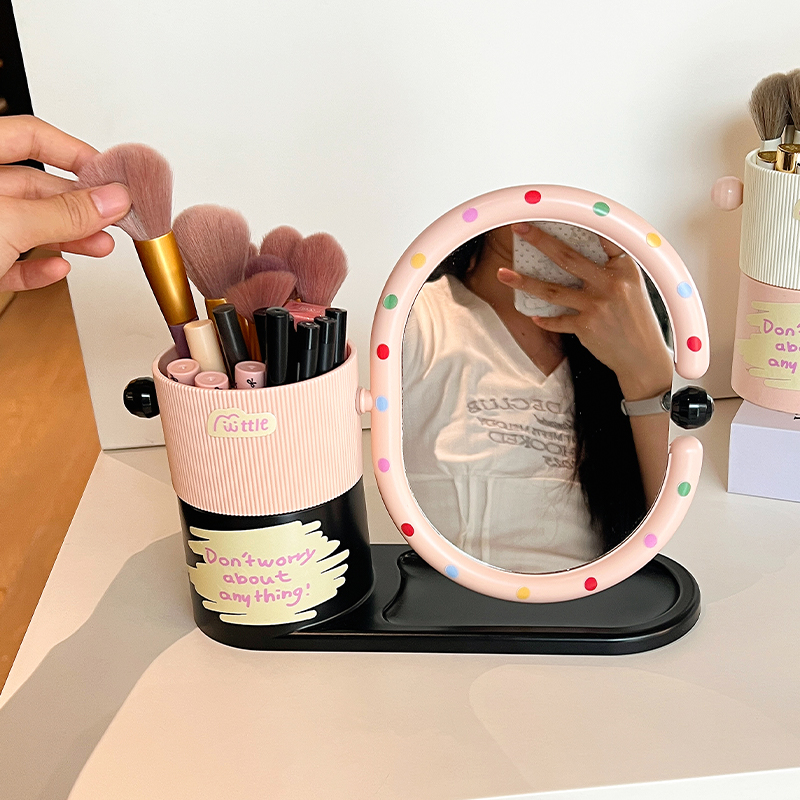 化妆镜桌面台式双面镜子