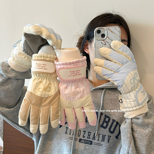 手套女冬季防寒可爱骑行保暖加厚棉户外滑雪防风寒可触屏2025新款