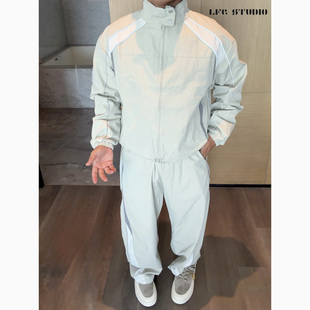 新品 25秋季 美式 赛车服夹克阔腿休闲裤 LFG 套装 机能复古运动套装