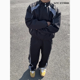 机能复古运动套装 赛车服夹克阔腿休闲裤 25秋季 美式 新品 LFG