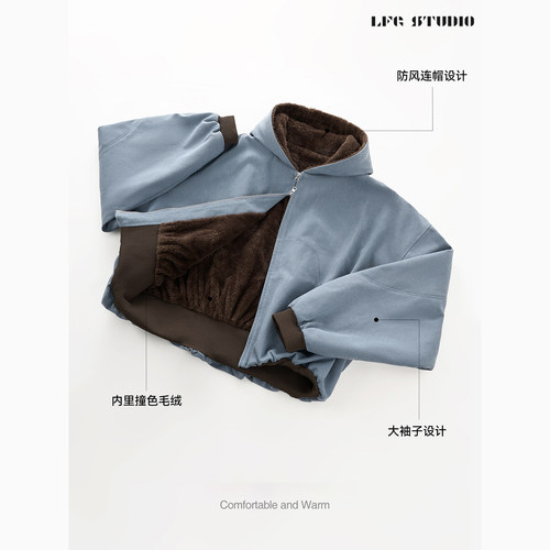 短款毛绒拉链外套25冬季新品