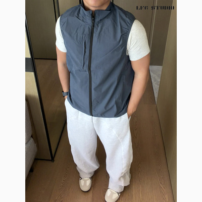 户外防风立领机能轻工装马甲外套