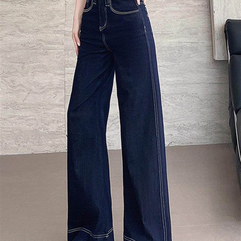 阔腿牛仔裤女夏薄款2026新款高腰显瘦时尚窄版直筒牛仔裤女款