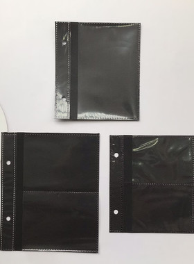 小卡2环活页夹 2孔孔距8cm 3 4寸卡册黑色活页替换芯内页卡片