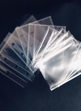 3孔1宫格卡册内页PP活页替芯拍立得3寸小卡页加厚a8方格相册内页