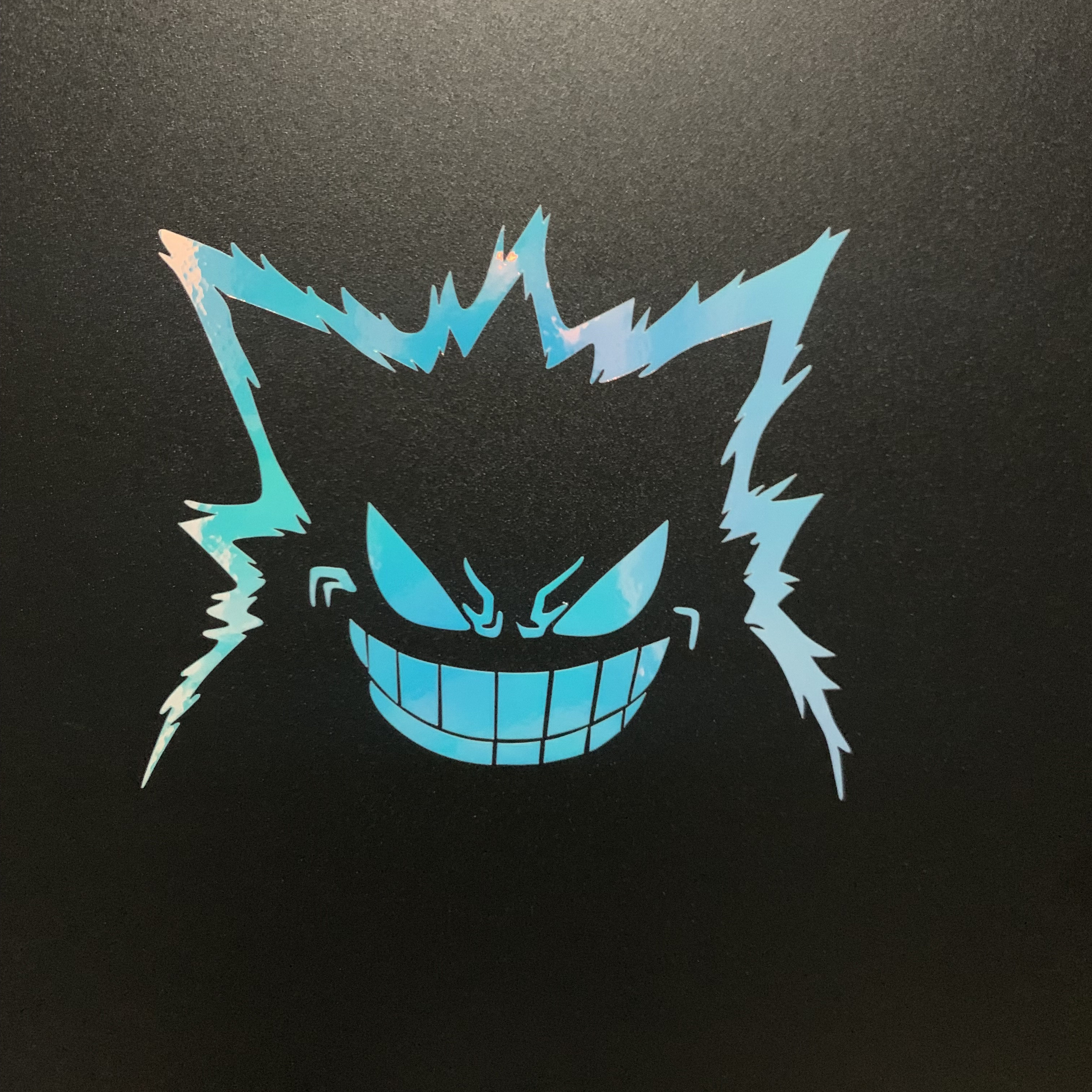 精灵宝可梦耿鬼可爱暴走表情镂空室内后档玻璃三角窗防水夜光贴纸