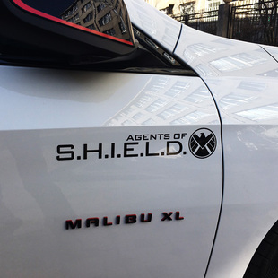 神盾局特工汽车大号车身拉花贴车门划痕遮盖个性英文字母反光贴纸