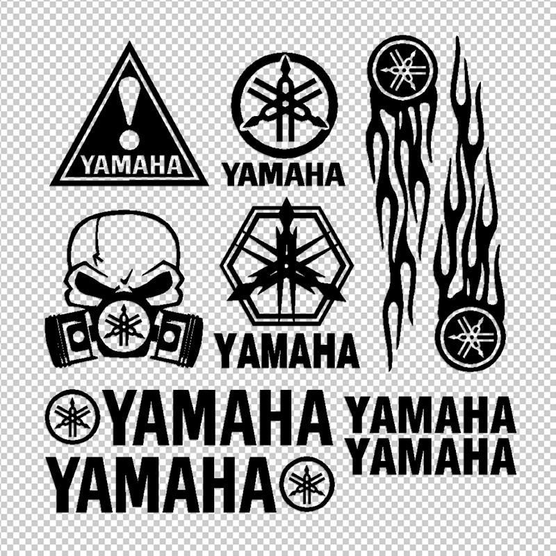 雅马哈YAMHA反光防水电动摩托车电摩贴画改装饰车身贴纸贴画3D