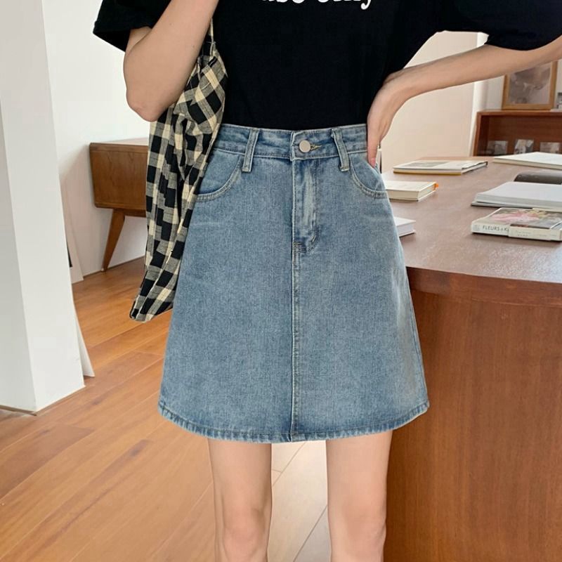 夏季韩版2023新款半身裙女学生百搭显瘦高腰小个子包臀牛仔短裙女