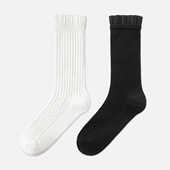 袜say立体百褶边女春夏款 黑白双针细条堆堆袜网红ins潮纯色中筒袜