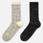 款 袜say 立体复古花纹针织袜吸汗袜四季 中筒袜夏天透气女士百搭潮