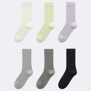 袜say 芭蕾风灰色无骨袜子女中筒袜超薄春夏条纹堆堆袜搭配小皮鞋