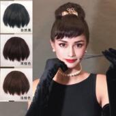 日系狗啃刘海假刘海发片逼真自然赫本刘海隐形无痕二次元 眉上刘海