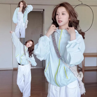 蓝色防晒外套女夏2026新款春季山系速干防晒衣防紫外线薄款冲锋衣