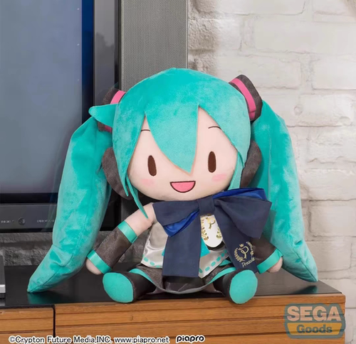 漫笙世嘉Sega初音未来MIKU蝴蝶结fufu公式服毛绒玩偶朋友礼物再版