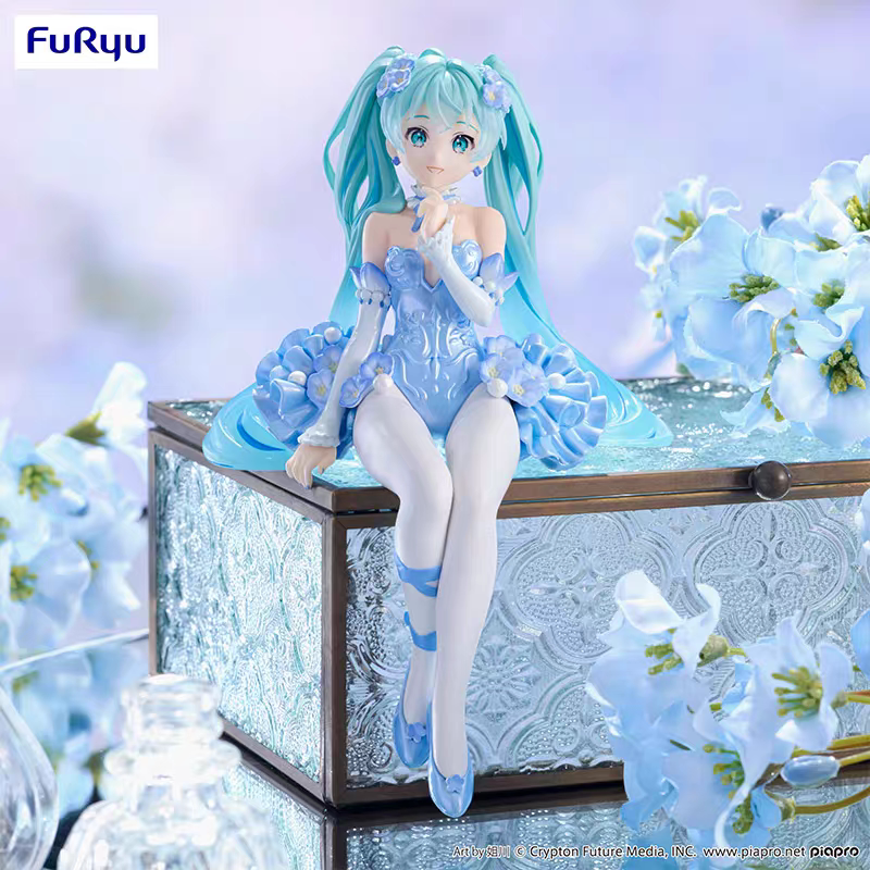 漫笙正版正版现货Furyu初音未来V家压泡面粉蝶花仙子蓝色景品手办