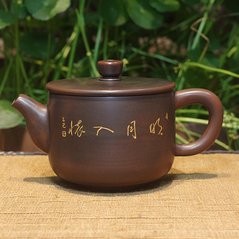 广西钦州坭兴陶茶壶纯全手工壶窑变茶壶中式复古160mL泡茶陶瓷壶