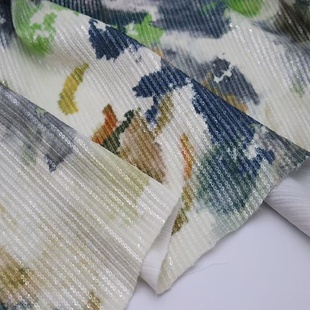 春夏新到货亮片刺绣金丝绒布料反面贴衬顺垂亮面时装面料