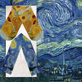 梵高世界名画星夜向日葵麦田群鸦围巾围脖男女户外防风保暖披肩