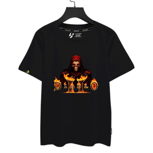 暗黑破坏神2重制版狱火重生游戏周边短袖T恤衫男女纯棉半截袖体恤