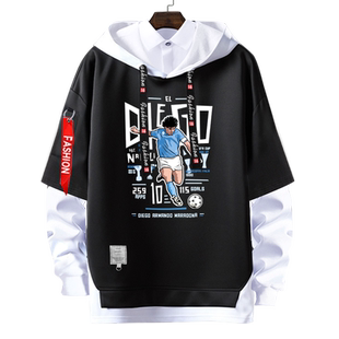 马拉多纳Maradona那不勒斯阿根廷足球迷纪念连帽卫衣男女外套帽衫