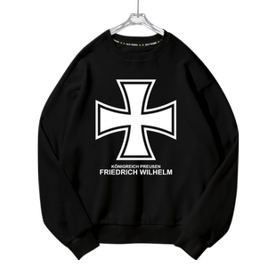 铁十字普鲁士王国德国勋章德意志罗马帝国圆领卫衣男女长袖上衣服