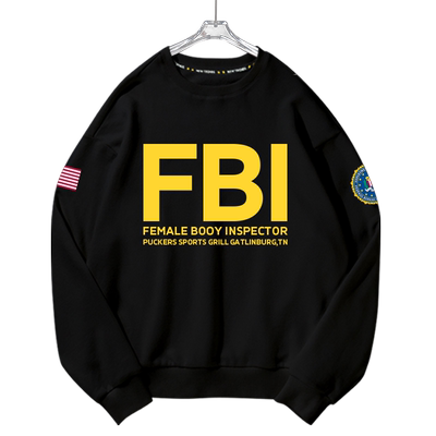 特工警告ins圆领FBI探员卫衣