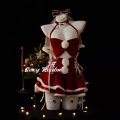 超越性感「新年礼物」挂脖连衣裙战袍穿搭cos制服兔女郎睡裙qqny