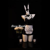 超越性感「私人兔兔」性感兔女郎制服cos女仆睡裙情调纯欲女qqny