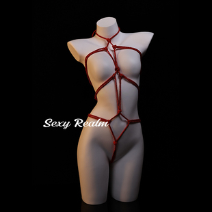 秘境「勾魂」性感绑带镂空透视绳子连体束缚内衣诱惑纯欲风情qqny