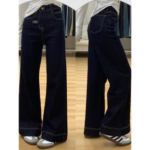 高腰直筒微喇裤 爆款 子 女秋季 145cm小个子显瘦宽松阔腿牛仔裤