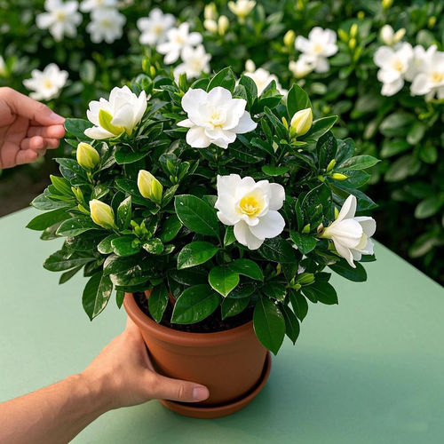 重瓣牡丹栀子花盆栽带花苞四季好养开花浓香庭院阳台观赏植物花卉