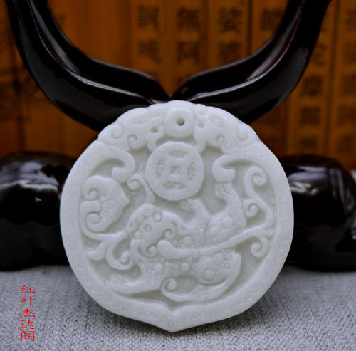 天然蓝田玉玉石玉佩蓝田玉金蟾男女款吊坠进宝挂件配饰牌子