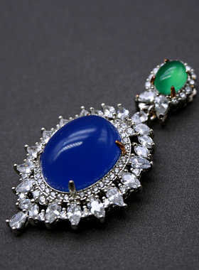 吊坠镶嵌挂件蓝玉髓配饰厂