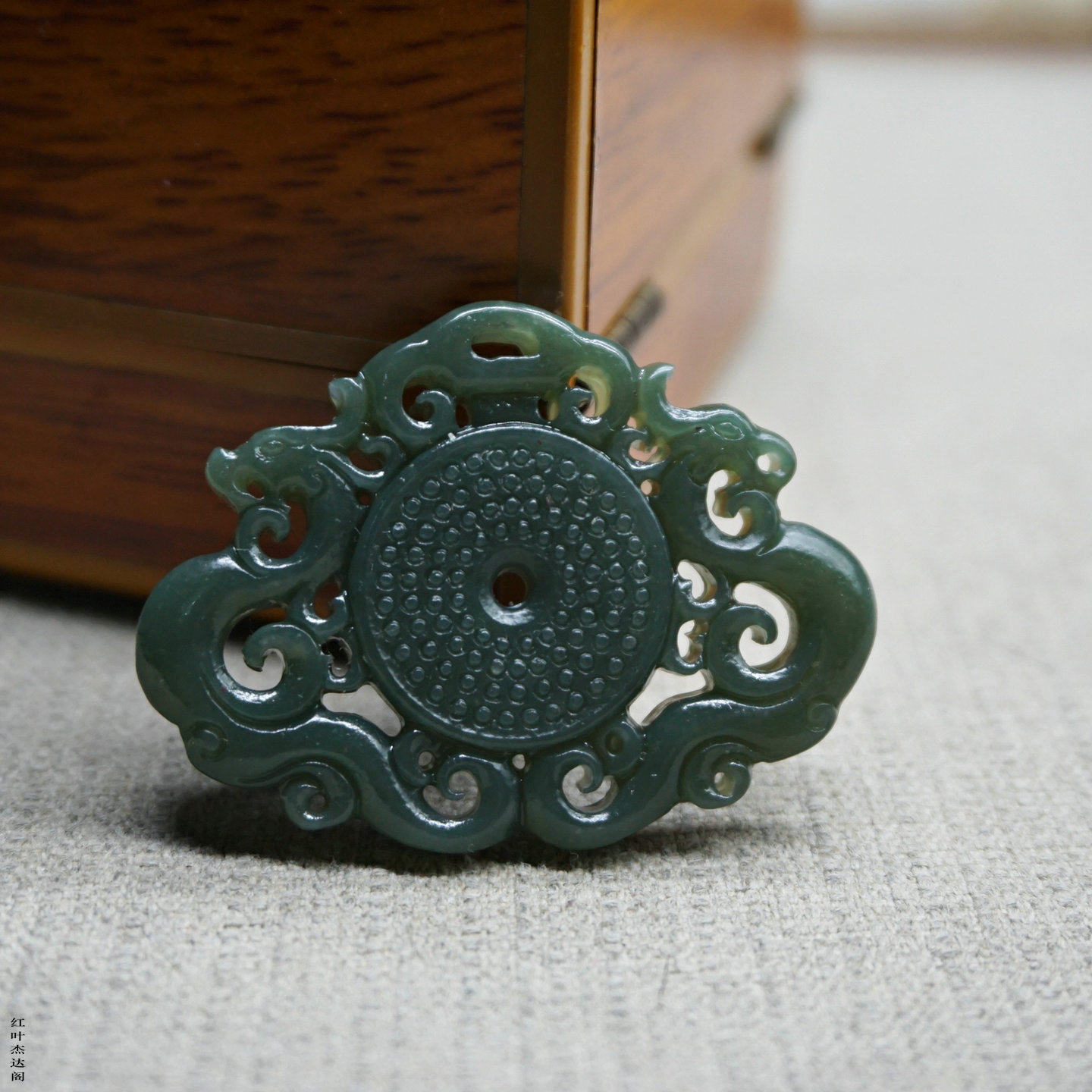 和田玉青白玉复古双凤送福吊坠双面玉坠男女汉服玉佩腰配玉项链件