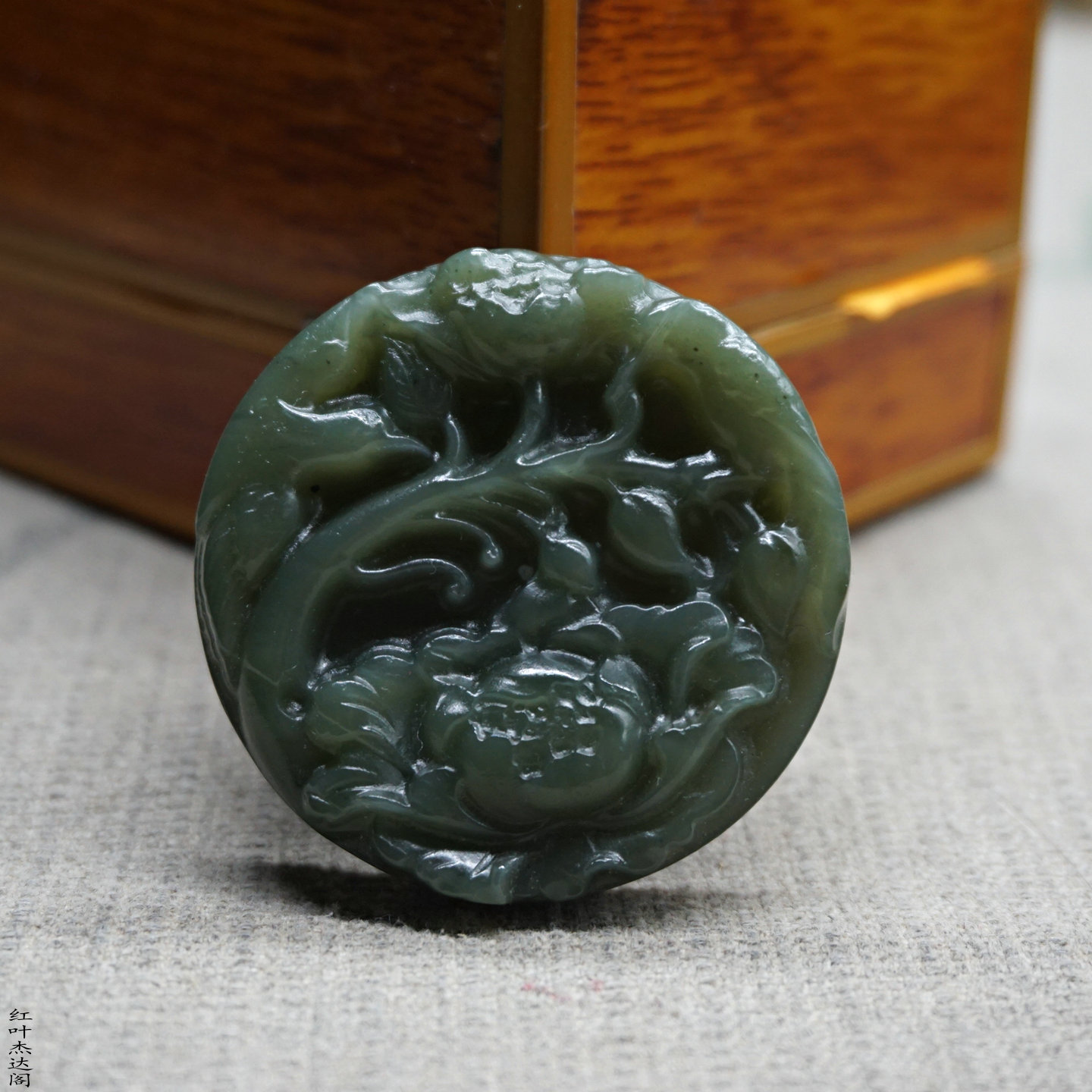 青白玉花开富贵喜上眉梢双面雕刻天然玉石和田玉玉吊坠挂件玉佩饰