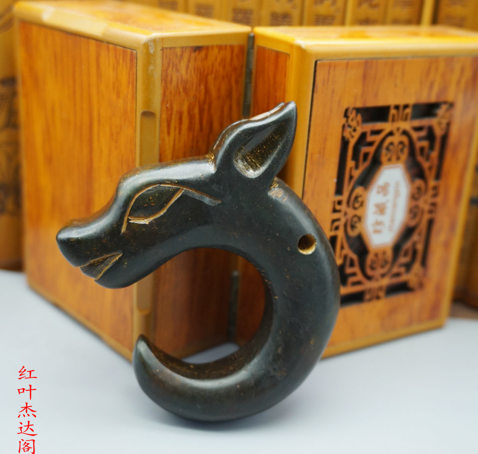 热卖古玩杂项仿古玉精雕老岫玉老物件高古玉摆件把件挂件吊坠龙钩