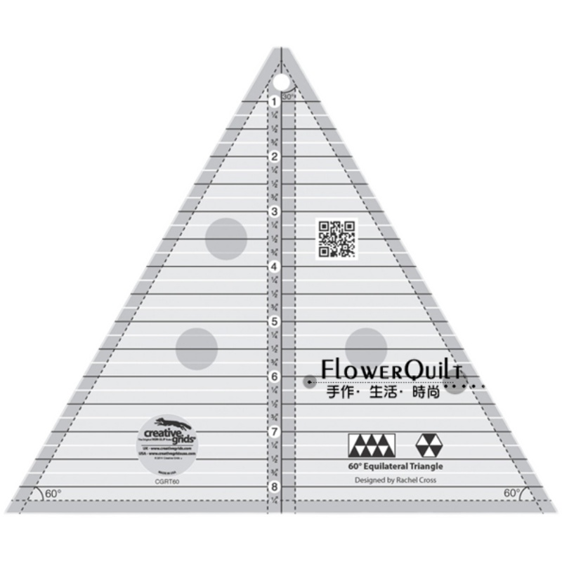 美国进口Creative Grids 60度三角形8-1/2英寸拼布尺（英寸）