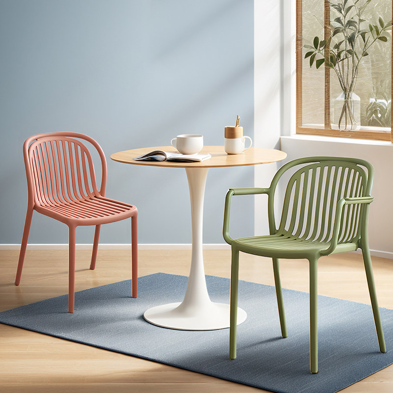塑料椅子家用靠背加厚休闲椅餐厅咖啡厅餐桌椅现代简约凳子户外椅