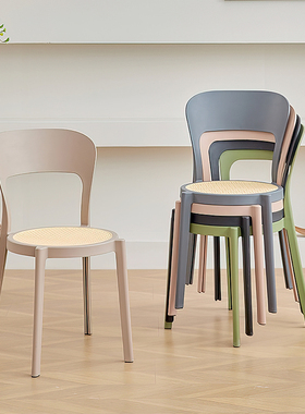 黑色彩色塑料椅子商用小型小巧靠背椅dining chairs家用简欧餐椅