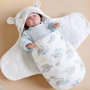 婴儿包被秋冬加厚防惊跳睡袋新生儿防踢被小月龄宝宝外出防风抱被