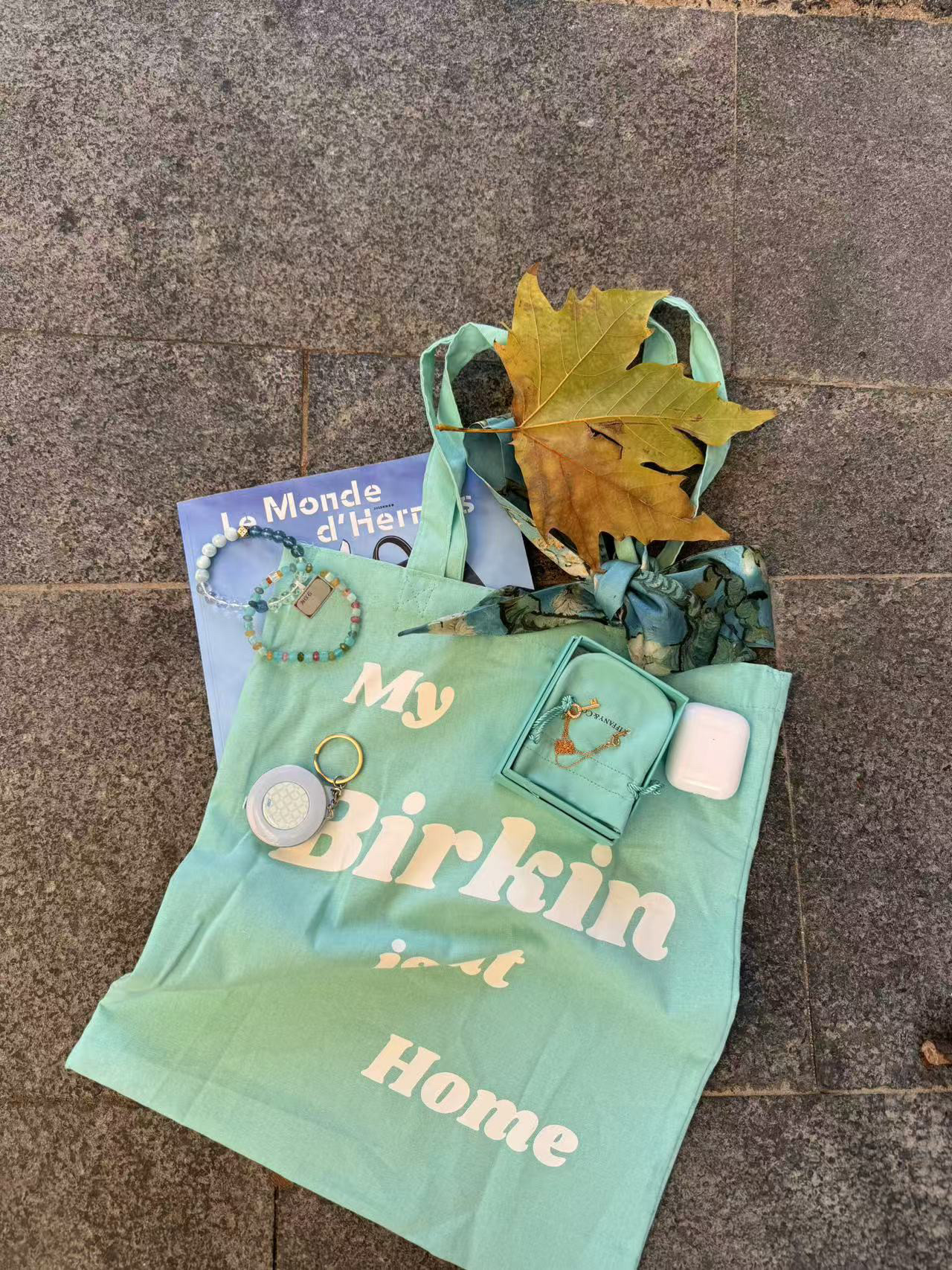 MissBag限量帆布袋 My Birkin is at Home系列 Tiffany蓝薄纱款