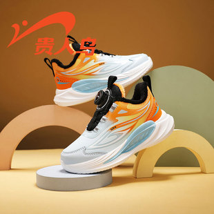 贵人鸟男童鞋旋钮扣加绒棉鞋秋冬季2025新款青少年户外防滑运动鞋