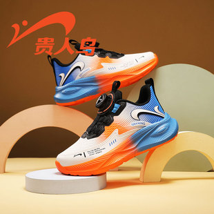 贵人鸟男童皮面跑步鞋春季2026新款青少年男大童防滑耐磨运动鞋子